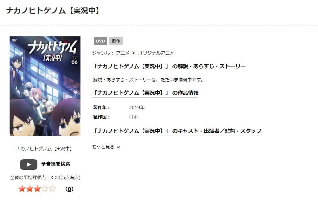 ナカノヒトゲノムアニメ DVD無料