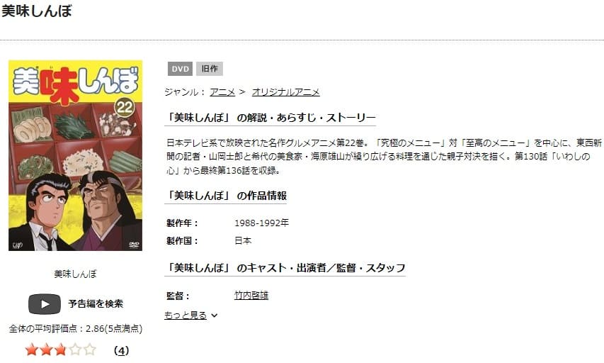 ア ニ メ 美味しんぼの動画を無料で全話視聴できる配信サイトまとめ