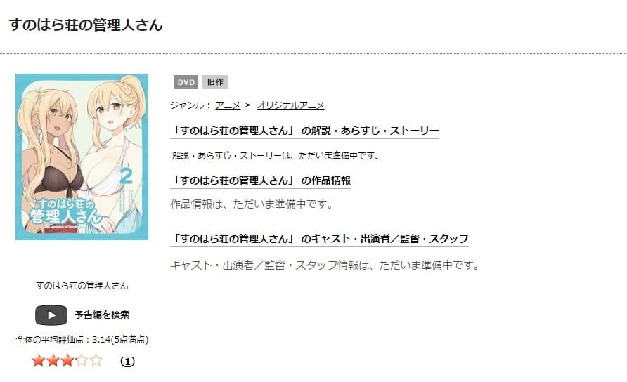 すのはら荘の管理人さんアニメ DVD無料