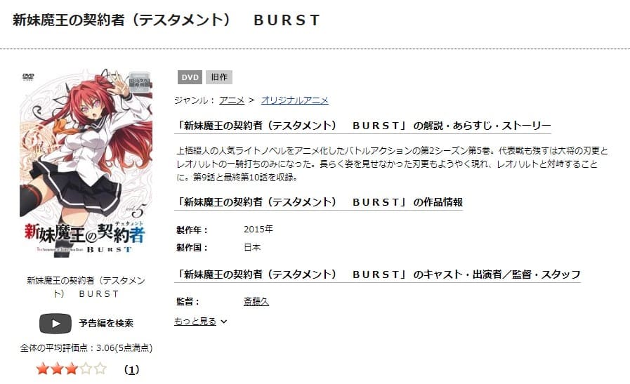 新妹魔王の契約者 BURST(2期)tsutayadiscas