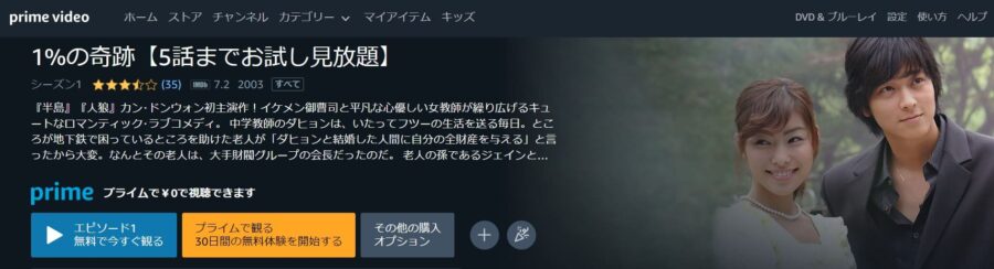 韓国ドラマ １ の奇跡 03年 の動画を日本語字幕や吹替で無料で見れる配信サイトまとめ