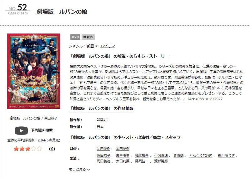 劇場版 ルパンの娘DVDフル無料