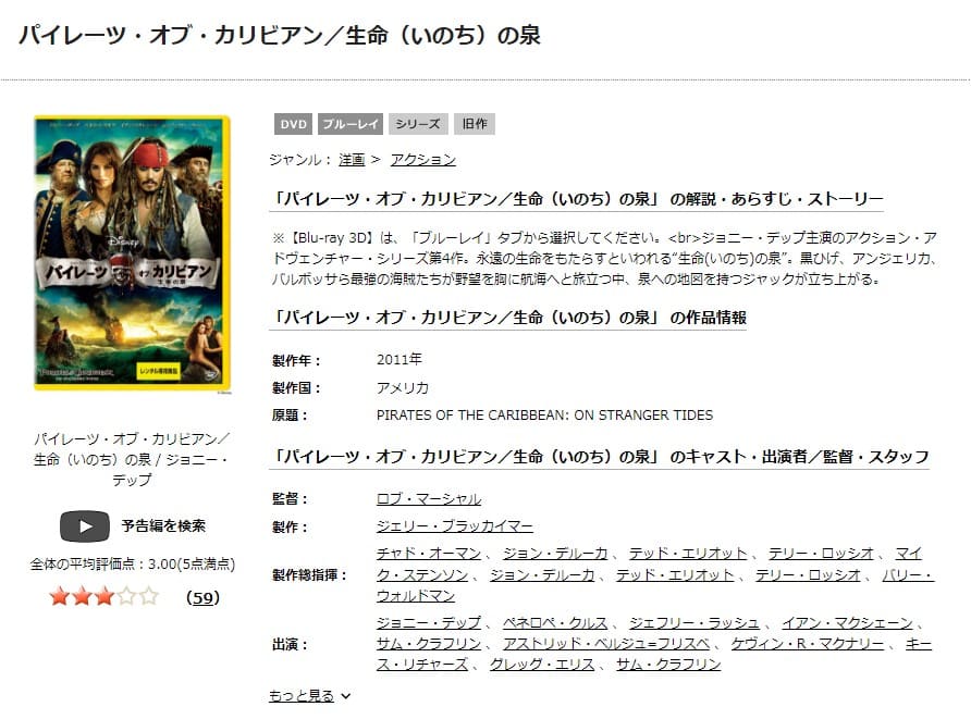 映画 パイレーツ オブ カリビアン 生命の泉の動画をフルで無料視聴できる配信サイトまとめ 映画 パイレーツ オブ カリビアン 生命の泉の動画をフルで無料視聴できる配信サイトまとめ