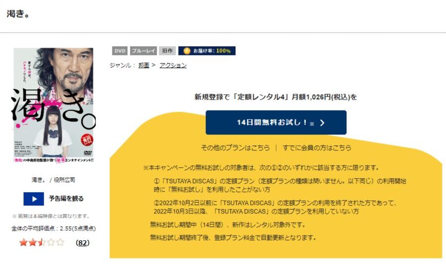渇き。DVDフル無料