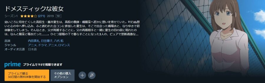 ドメスティックな彼女 アニメアマプラ無料