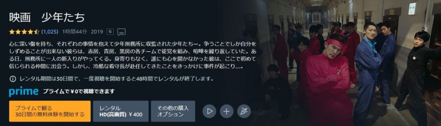少年たち Amazonプライム フル無料