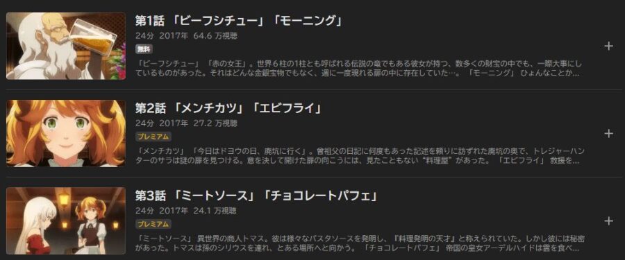 アニメ 異世界食堂の動画を無料で見れる配信サイトまとめ