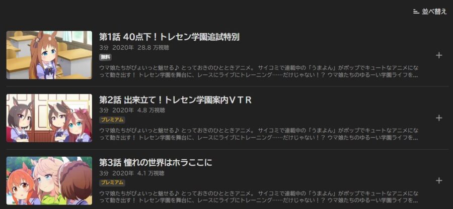 うまよん アニメABEMA無料