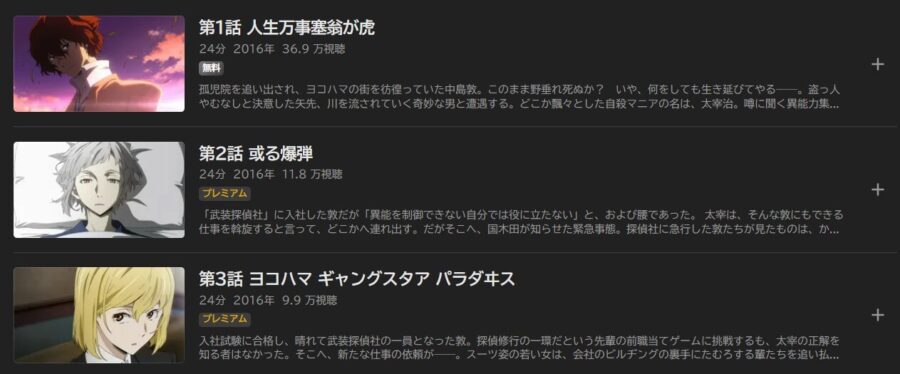 文豪ストレイドッグス(1期) アニメABEMA無料