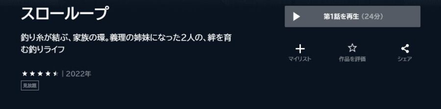 スローループアニメ U-NEXT無料