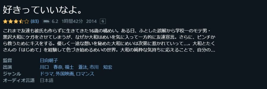 好きっていいなよ。 Amazonプライム フル無料