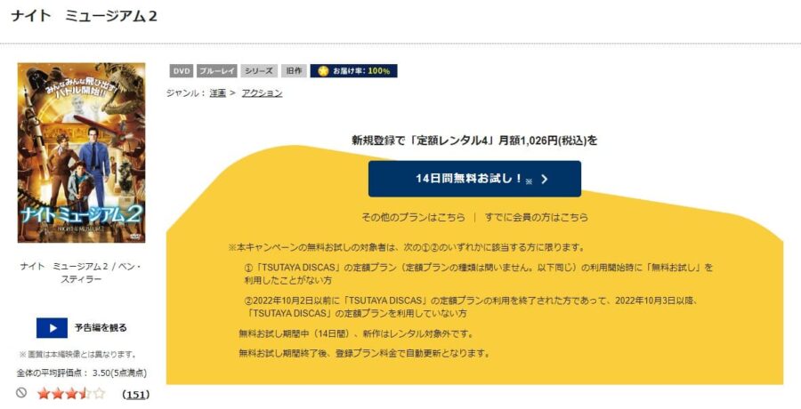 映画 ナイトミュージアム2の動画をフルで無料視聴できる配信サイトまとめ