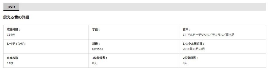 震える舌DVDフル無料
