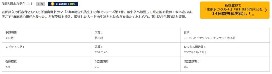 ドラマ『3年B組金八先生 第1シリーズ』 TSUTAYA DISCAS