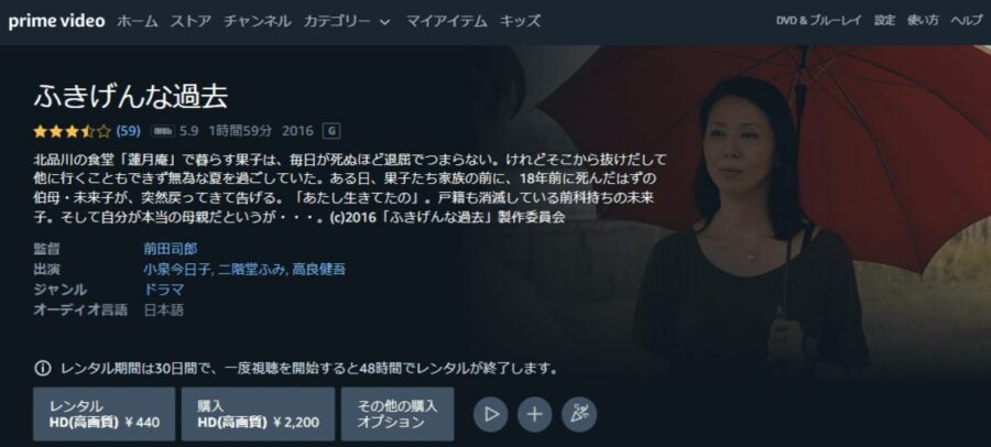 ふきげんな過去 Amazonプライム フル無料