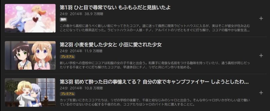 アニメ ご注文はうさぎですか 1期 の動画を無料で見れる配信サイトまとめ