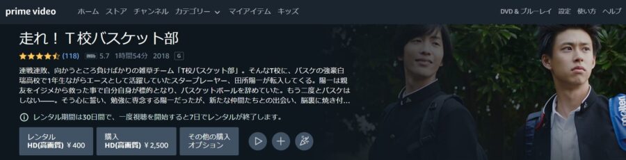 走れ!T校バスケット部 Amazonプライム