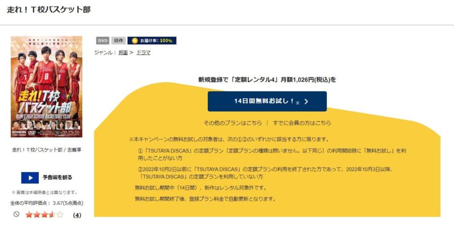 走れ!T校バスケット部 TSUTAYA DISCAS