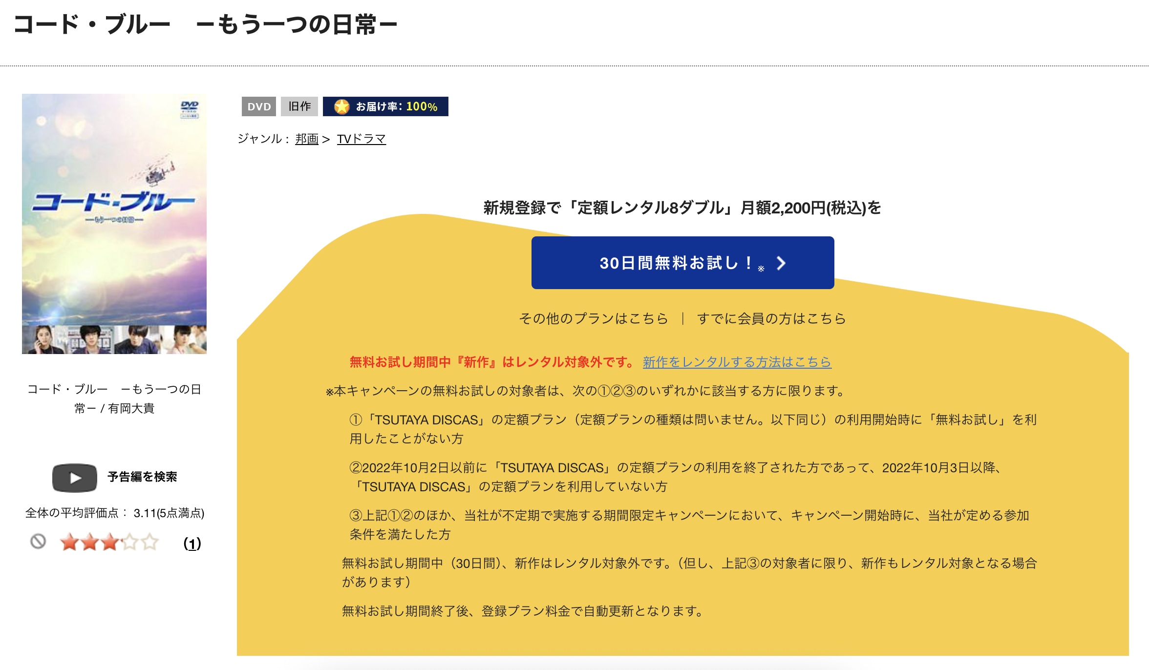 コードブルーもう一つの日常 DVD 無料