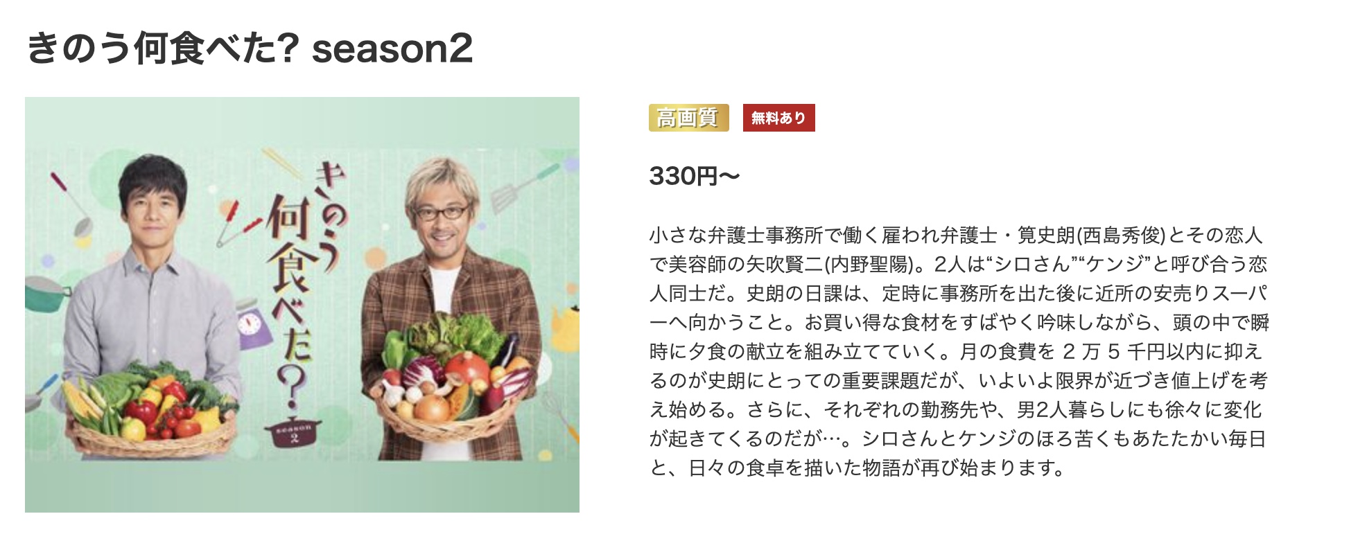 きのう何食べた?season2  music.jpフル動画