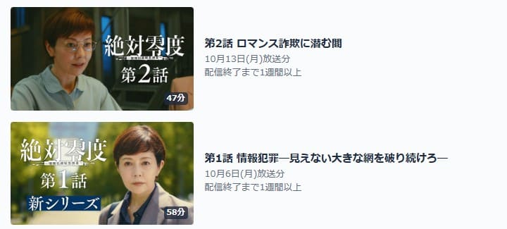 絶対零度~情報犯罪緊急捜査~ TVer